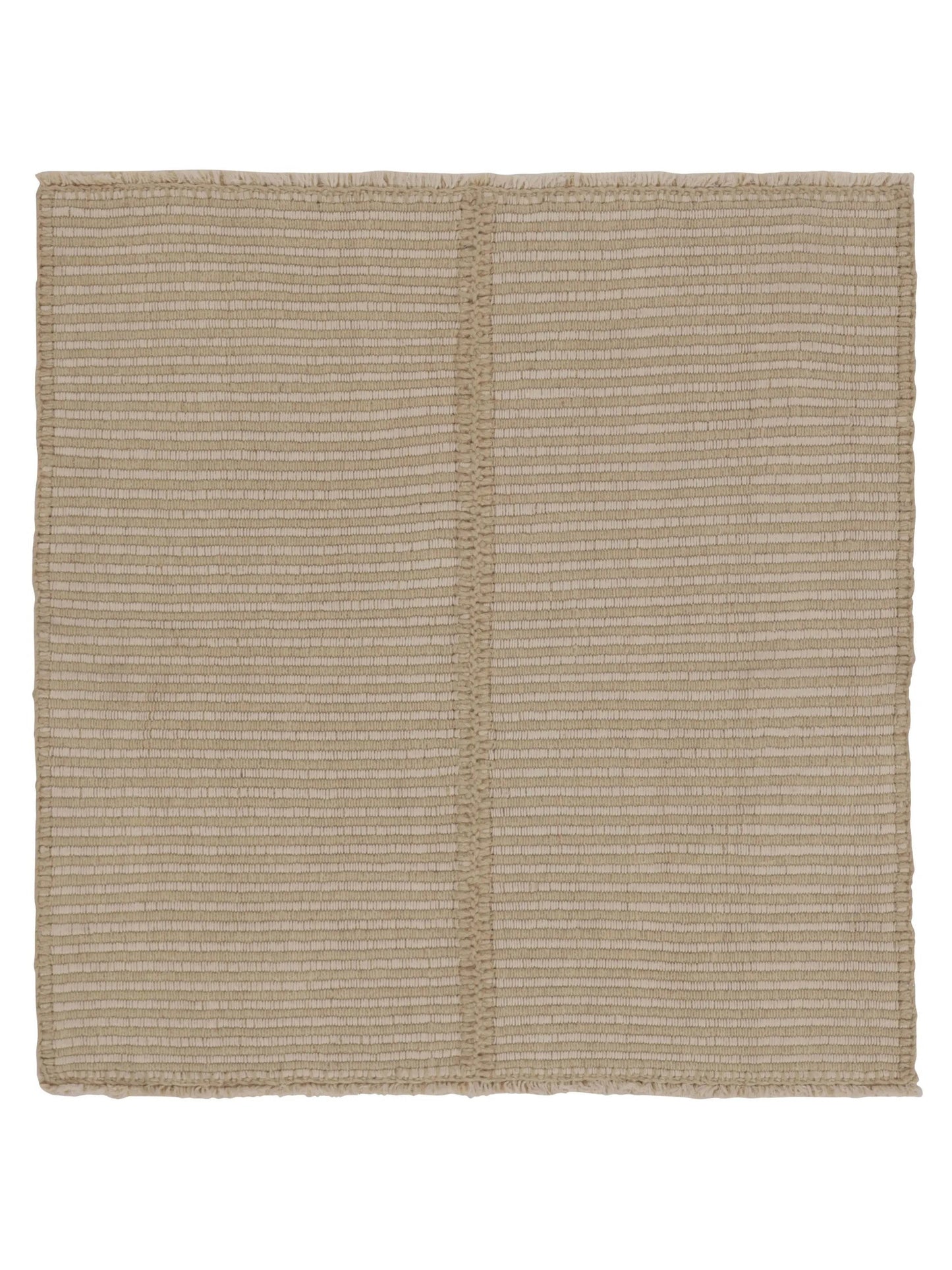 Rug & Kilim's Contemporary Accent Kilim, Square Rug in Cream and White Stripes Rugs