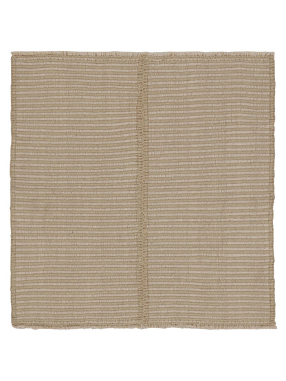 Rug & Kilim's Contemporary Accent Kilim, Square Rug in Cream and White Stripes Rugs