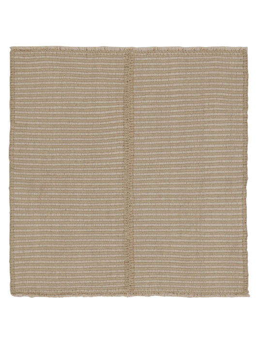 Rug & Kilim's Contemporary Accent Kilim, Square Rug in Cream and White Stripes Rugs
