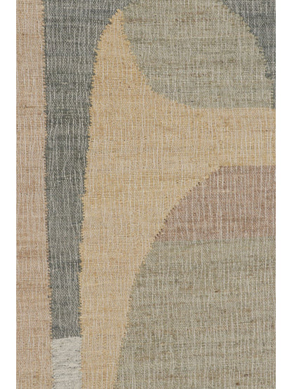Rug & Kilim's Flatweave Rug in Beige with Gray White & Green Geometric Patterns Rugs