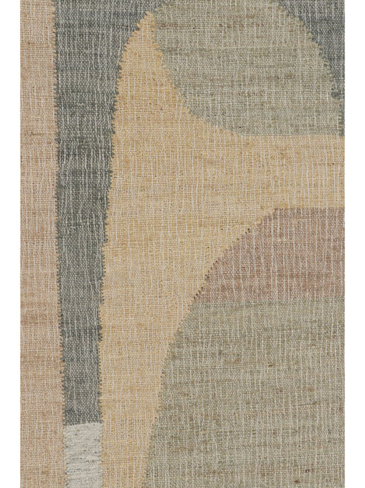 Rug & Kilim's Flatweave Rug in Beige with Gray White & Green Geometric Patterns Rugs
