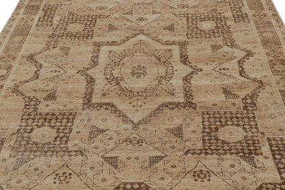 Rug & Kilim's Oriental Rug in Brown with Medallion and Geometric Patterns Rugs