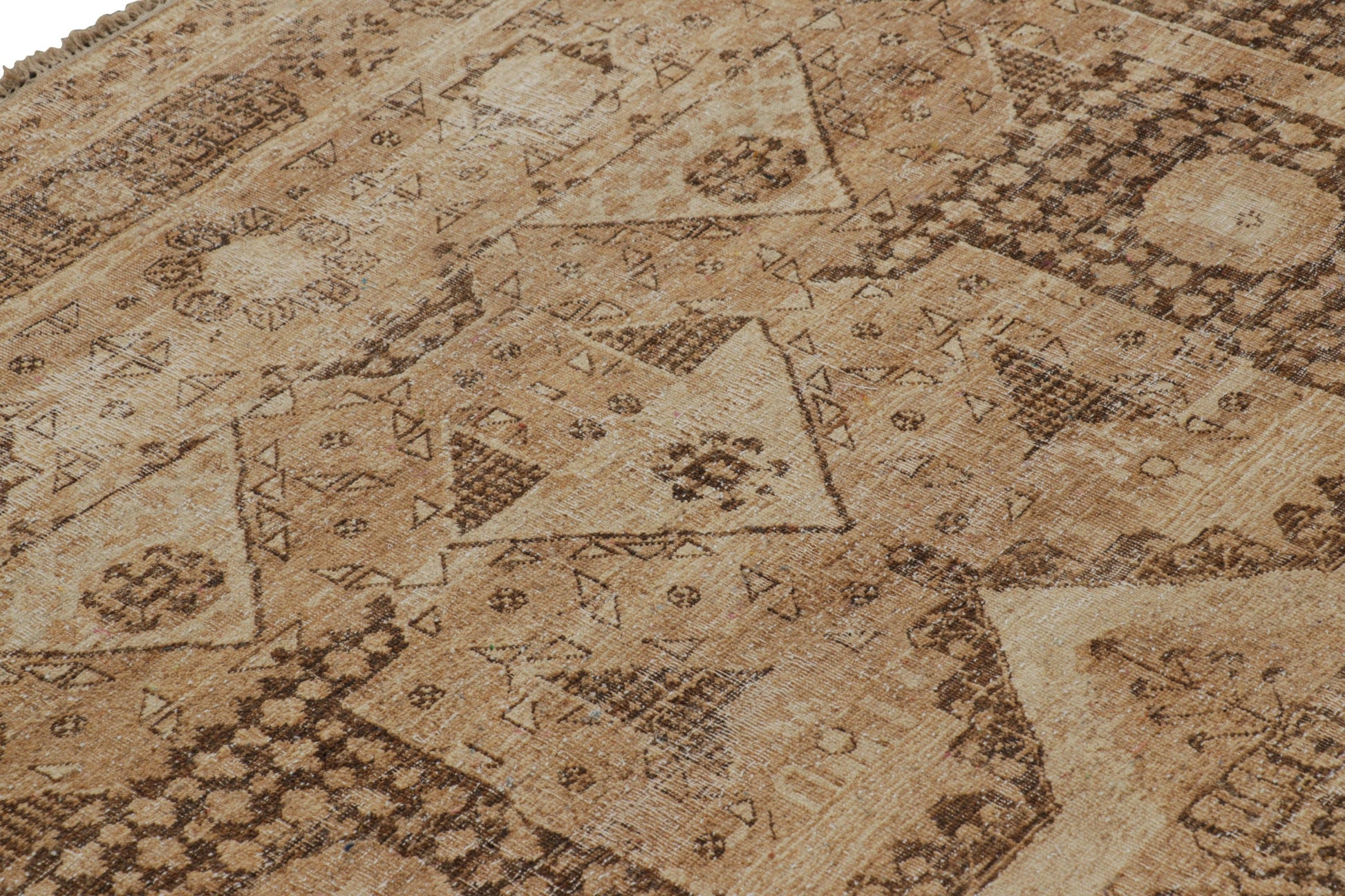 Rug & Kilim's Oriental Rug in Brown with Medallion and Geometric Patterns Rugs