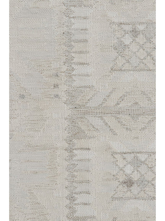 Rug & Kilim's Oversized Scandinavian Rug in White and Gray Geometric Pattern Rugs