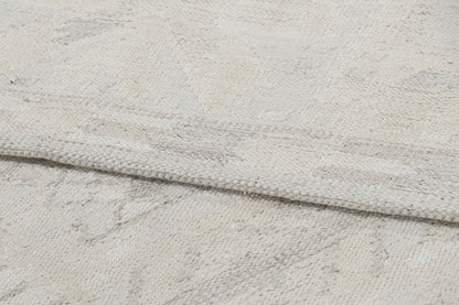 Rug & Kilim's Oversized Scandinavian Rug in White and Gray Geometric Pattern Rugs