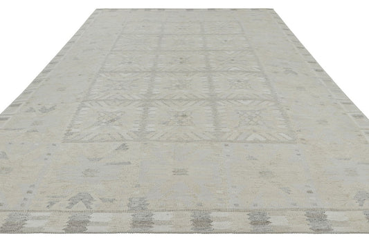 Rug & Kilim's Scandinavian Rug in Cream White and Gray Geometric Patterns Rugs
