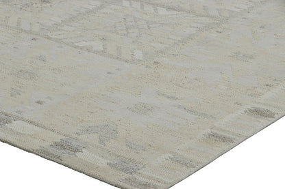 Rug & Kilim's Scandinavian Rug in Cream White and Gray Geometric Patterns Rugs