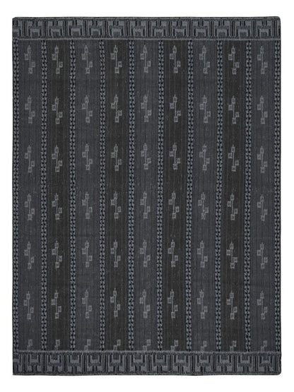 Rug & Kilim's Scandinavian Rug with Gray and Blue Geometric Patterns Rugs