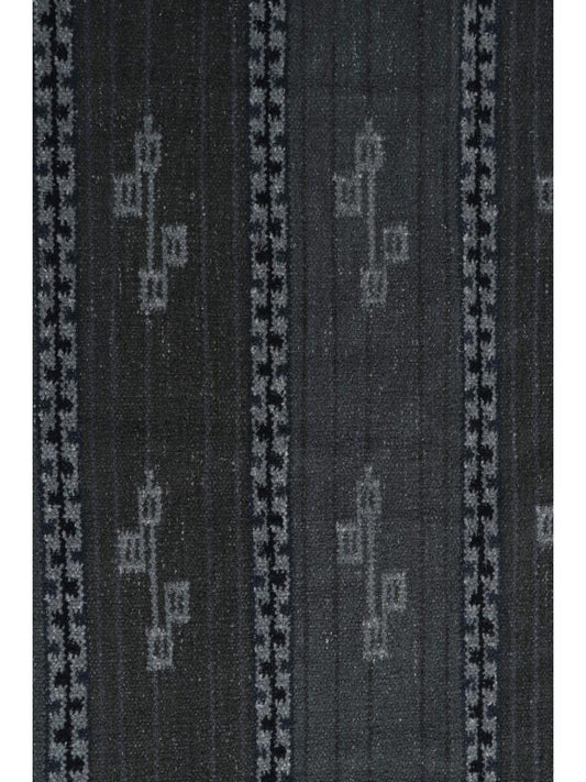 Rug & Kilim's Scandinavian Rug with Gray and Blue Geometric Patterns Rugs