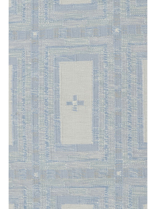 Rug & Kilim's Scandinavian Rug with Ice Blue and White Geometric Patterns Rugs