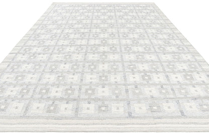 Rug & Kilim's Scandinavian Rug in White and Gray Geometric Patterns Rugs