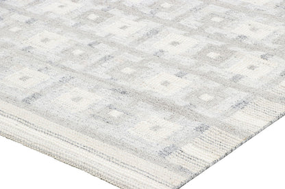 Rug & Kilim's Scandinavian Rug in White and Gray Geometric Patterns Rugs