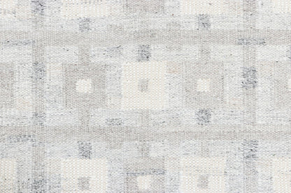 Rug & Kilim's Scandinavian Rug in White and Gray Geometric Patterns Rugs