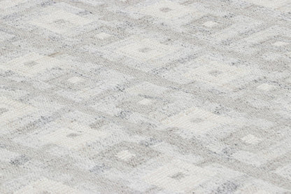 Rug & Kilim's Scandinavian Rug in White and Gray Geometric Patterns Rugs