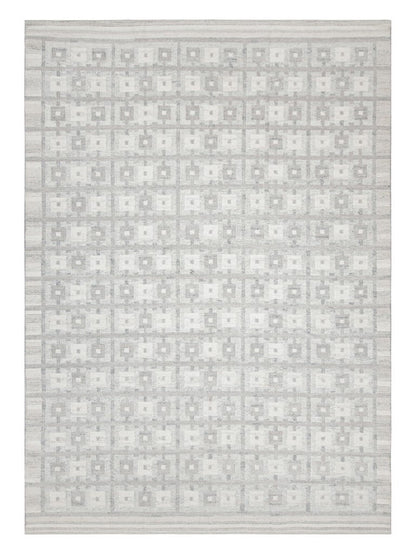 Rug & Kilim's Scandinavian Rug in White and Gray Geometric Patterns Rugs