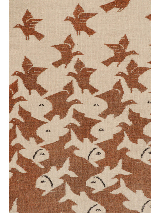 Rug & Kilim's "Sky and Water II" M.C. Escher-Style Tapestry with Pictorials Rugs