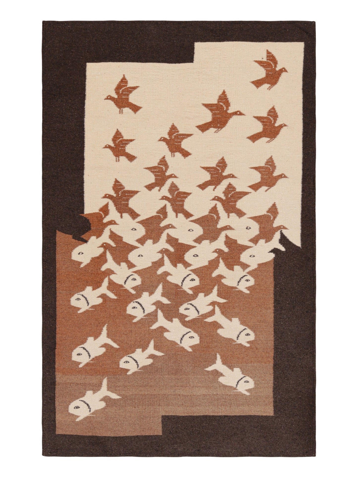 Rug & Kilim's "Sky and Water II" M.C. Escher-Style Tapestry with Pictorials Rugs