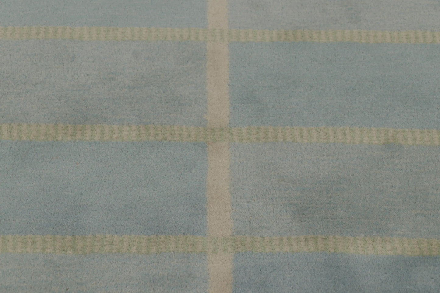 Rug & Kilim's Swedish Art Deco Rug in Dusty Blue with Geometric Pattern Rugs