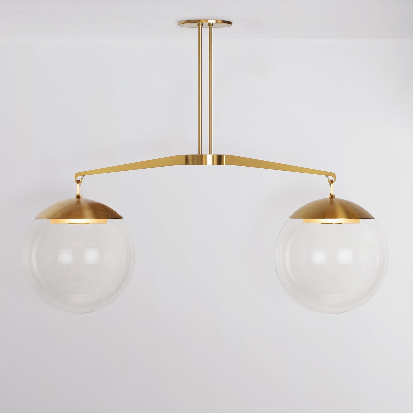 Scales 16 Pendant Light in Brass Clear Glass Pendant Lights