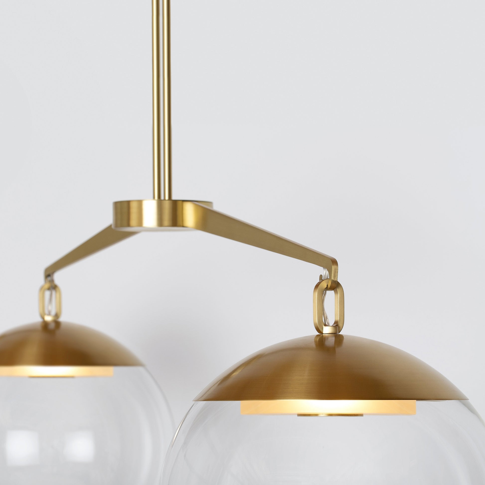 Scales 16 Pendant Light in Brass Clear Glass Pendant Lights