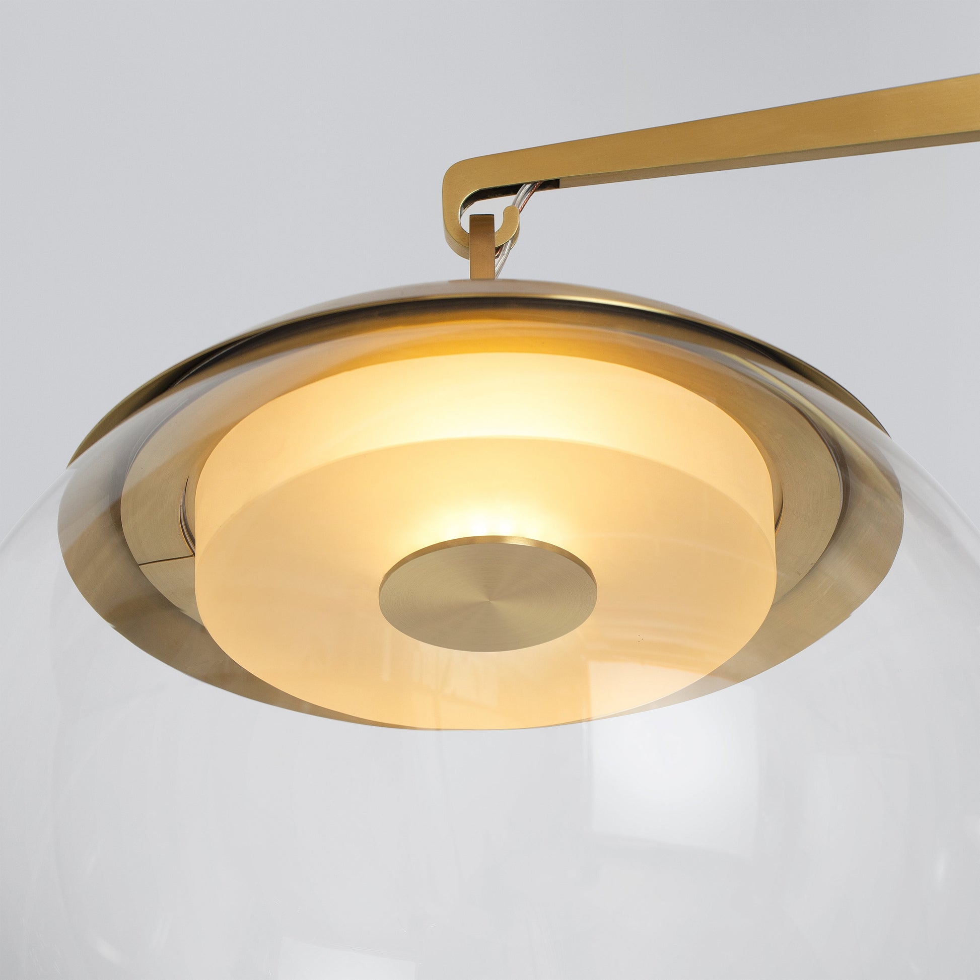 Scales 16 Pendant Light in Brass Clear Glass Pendant Lights