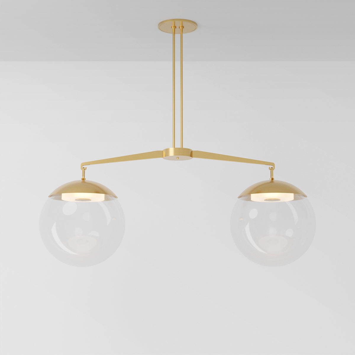 Scales 16 Pendant Light in Brass Clear Glass Pendant Lights