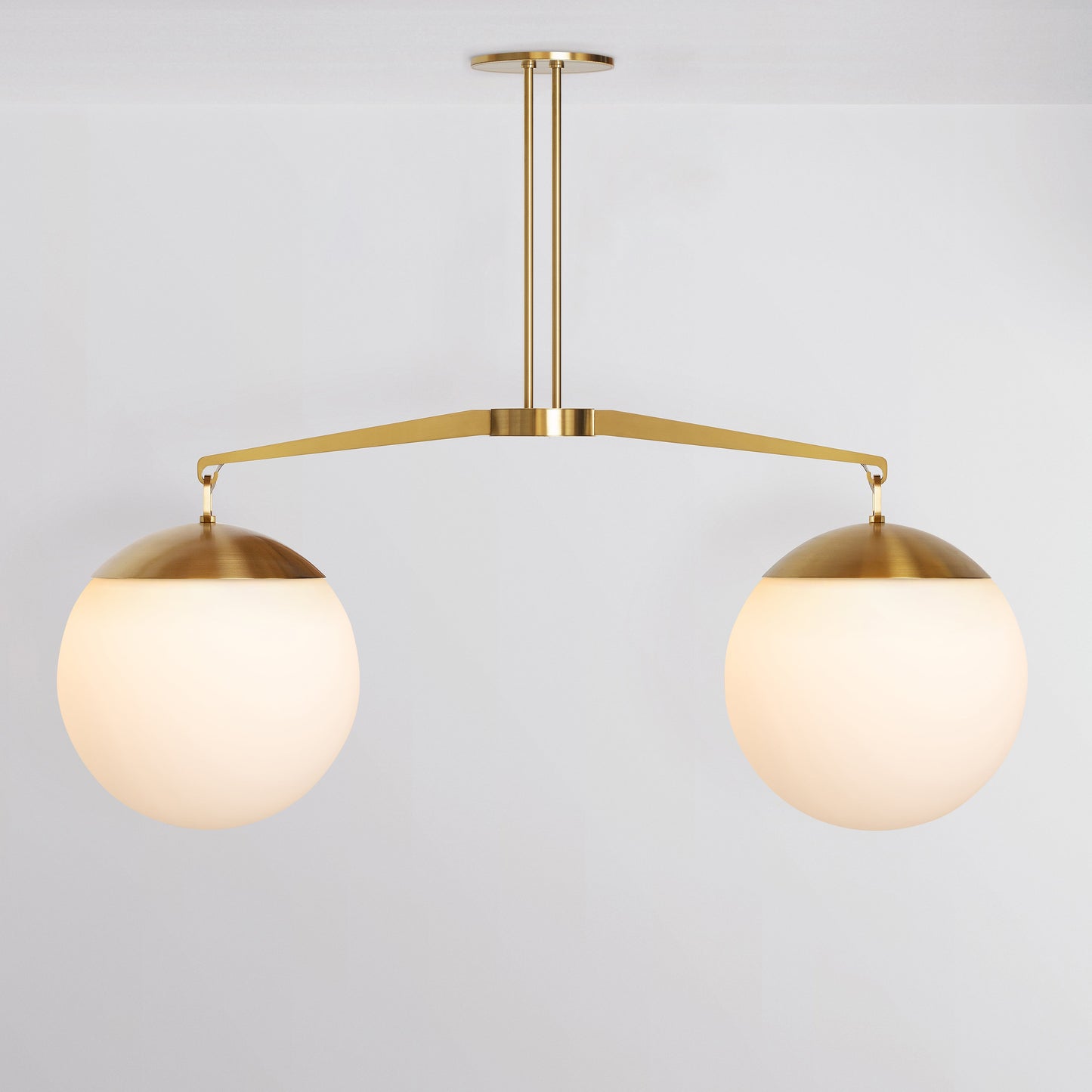 Scales 16 Pendant Light in Brass Opal Glass Pendant Lights