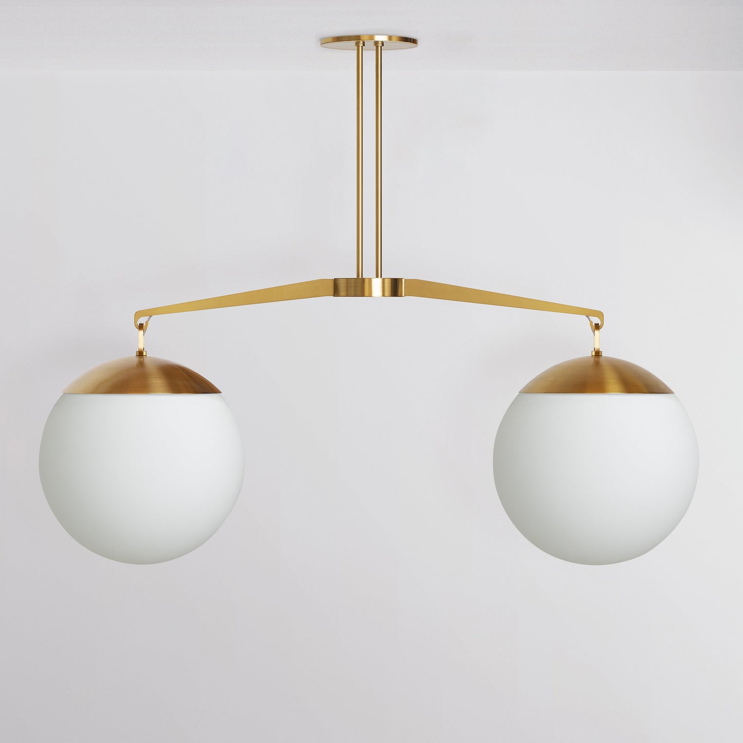 Scales 16 Pendant Light in Brass Opal Glass Pendant Lights