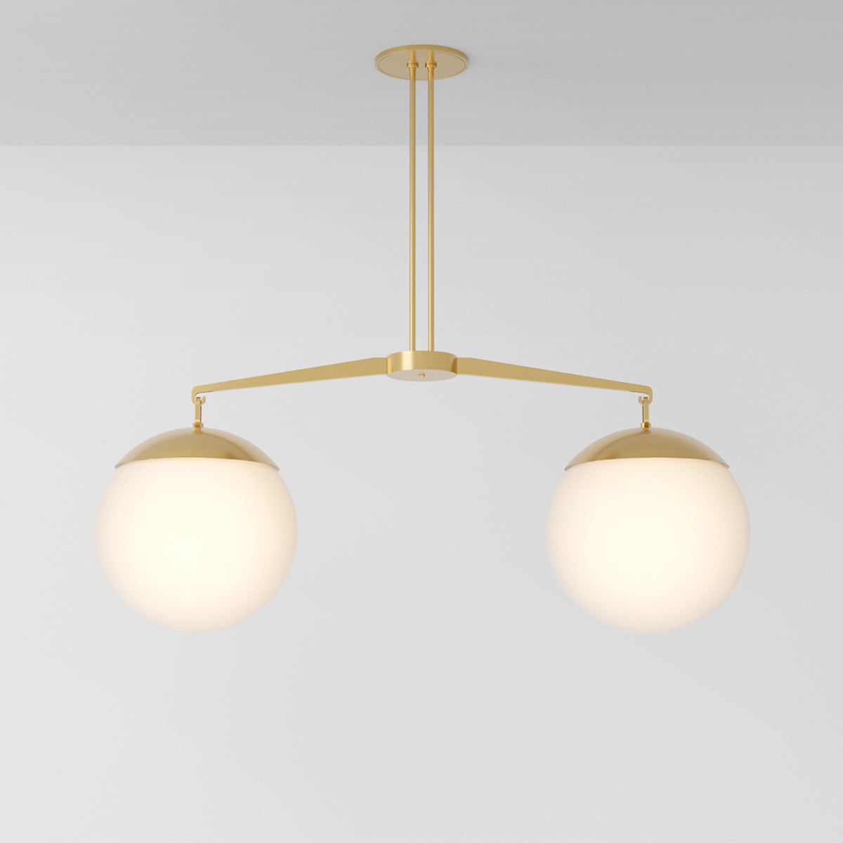 Scales 16 Pendant Light in Brass Opal Glass Pendant Lights