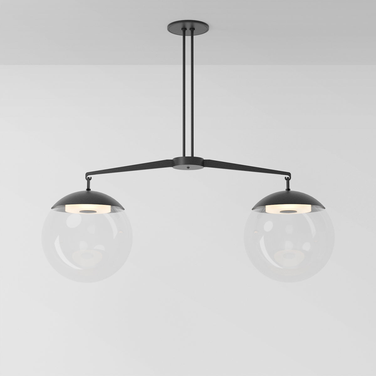 Scales 16 Pendant Light in Matte Black Clear Glass Pendant Lights