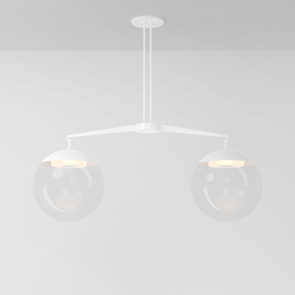 Scales 16 Pendant Light in Matte White Clear Glass Pendant Lights