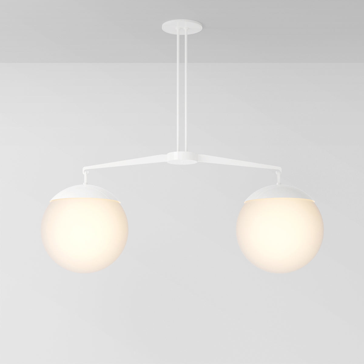 Scales 16 Pendant Light in Matte White Opal Glass Pendant Lights