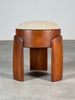 Sculptural Ash Wood Stool with Dedar Milano Boucle Champagne by FORME, Italy Stools