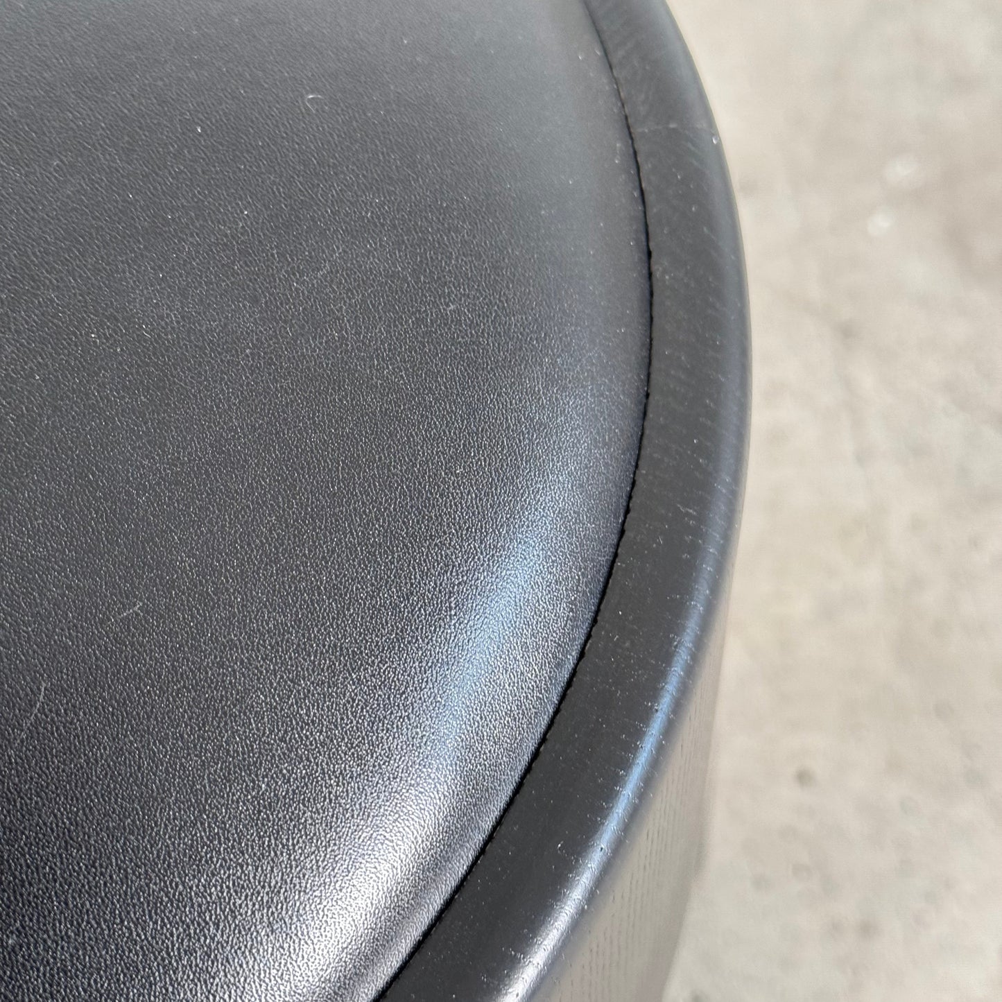 Sculptural Black Ash Wood Stool with Premium G. A. Full-Grain Leather, FORME Stools