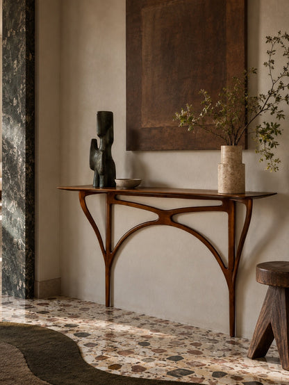 Sculptural Cherrywood Console Table, Attributed to Ico Parisi, Italy, 1950s Consoles