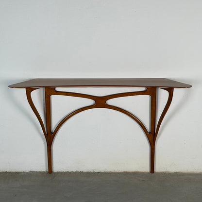 Sculptural Cherrywood Console Table, Attributed to Ico Parisi, Italy, 1950s Consoles