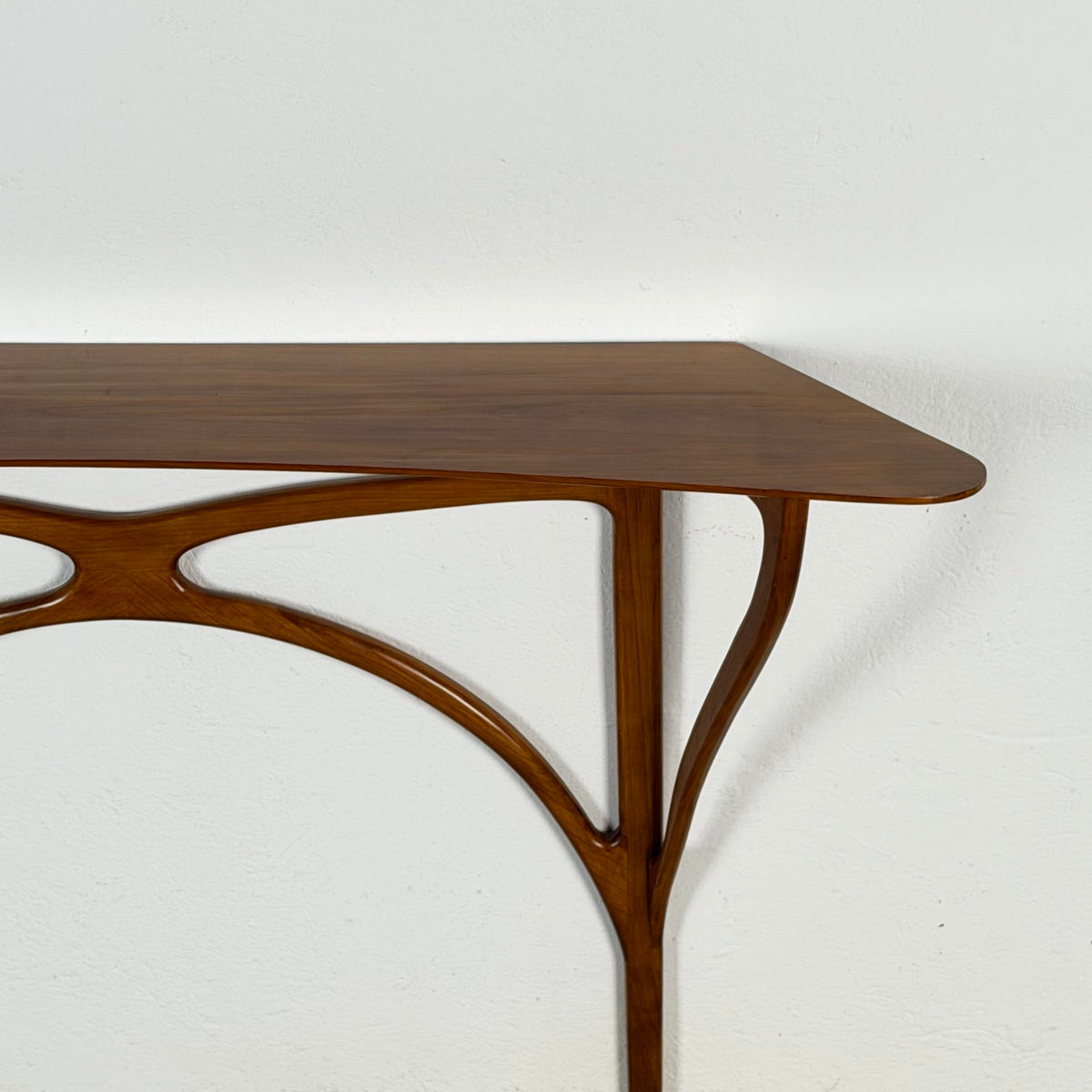 Sculptural Cherrywood Console Table, Attributed to Ico Parisi, Italy, 1950s Consoles