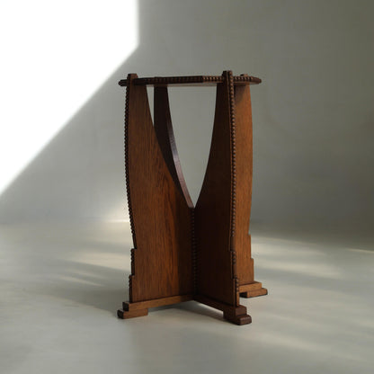 Sculptural Dutch Art Deco Amsterdam School Pedestal Table, 1920s End Tables