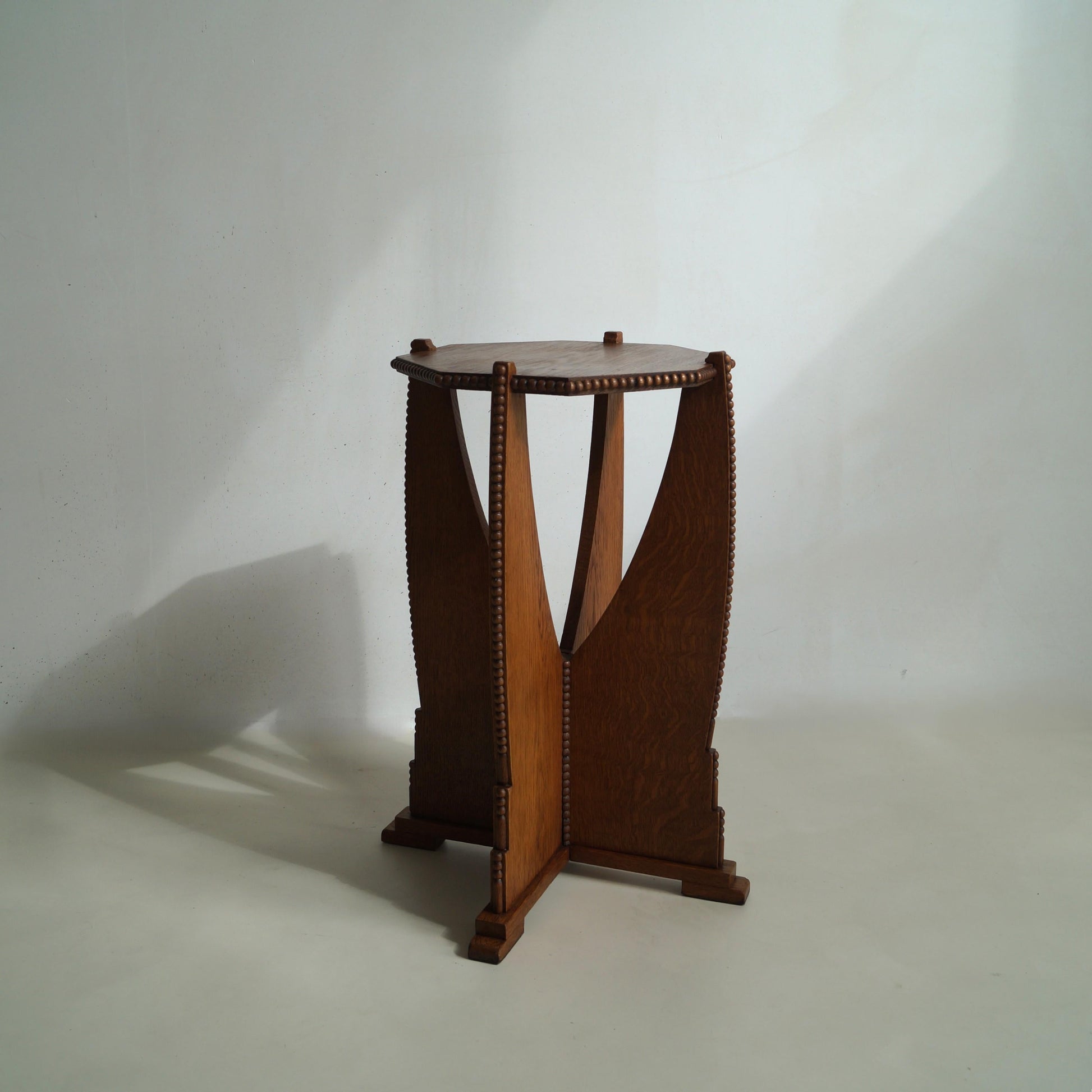 Sculptural Dutch Art Deco Amsterdam School Pedestal Table, 1920s End Tables