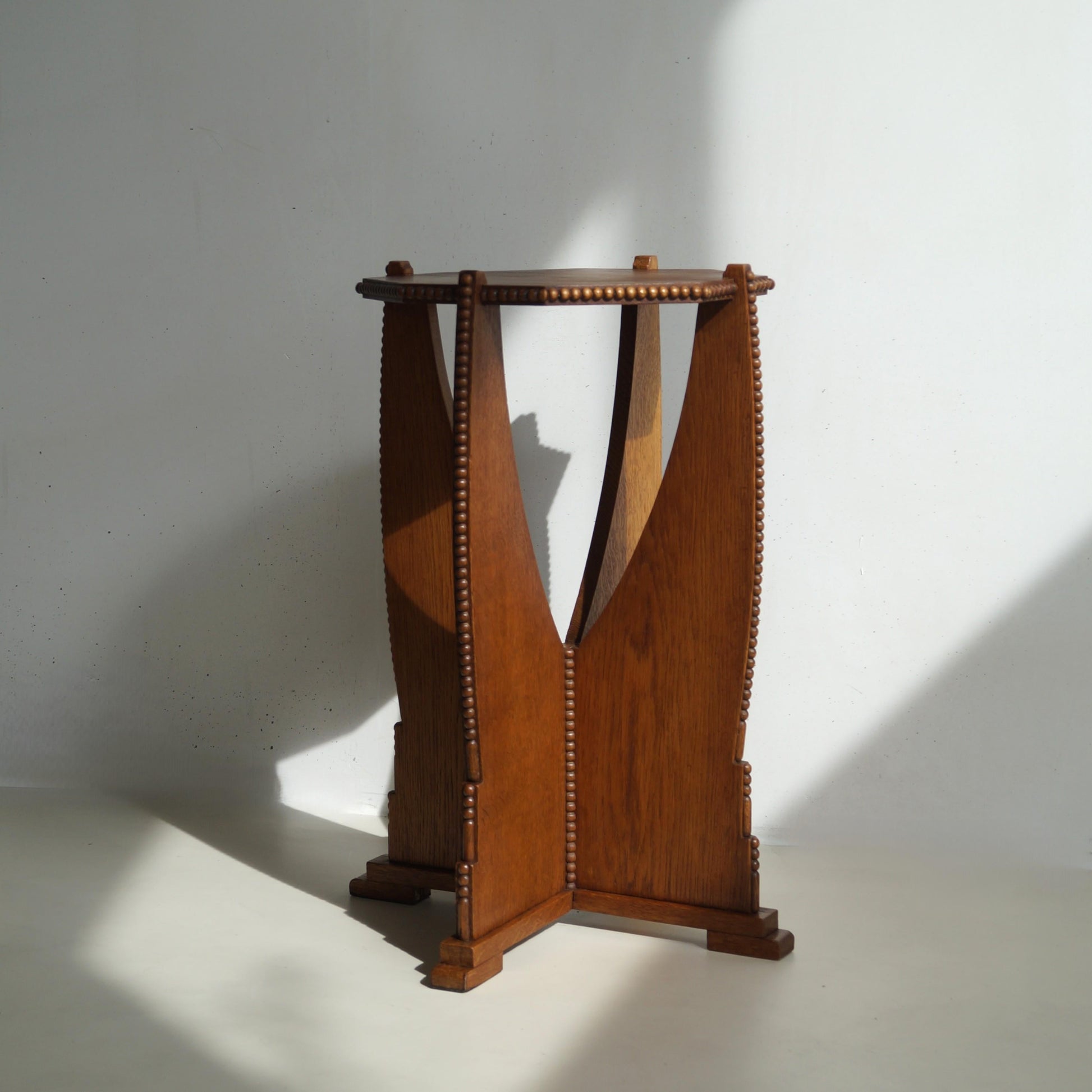 Sculptural Dutch Art Deco Amsterdam School Pedestal Table, 1920s End Tables