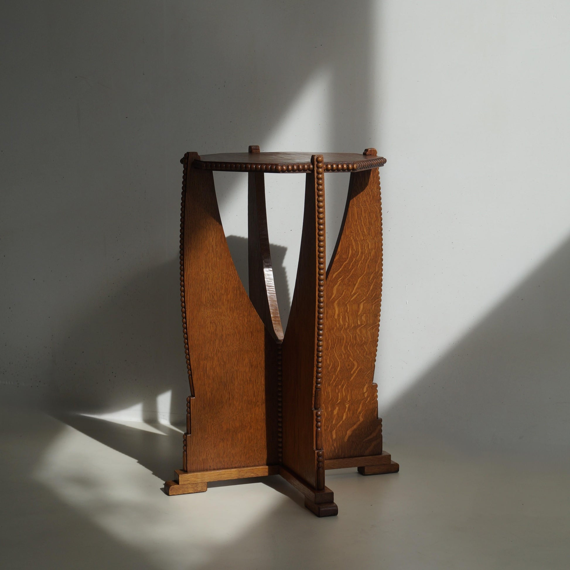 Sculptural Dutch Art Deco Amsterdam School Pedestal Table, 1920s End Tables