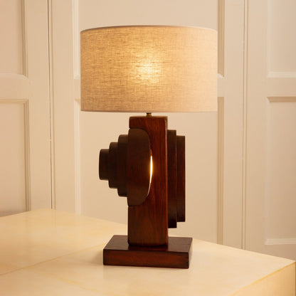 Sculptural Wooden Lamp, Italy 1960s Table Lamps