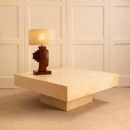 Sculptural Wooden Lamp, Italy 1960s Table Lamps