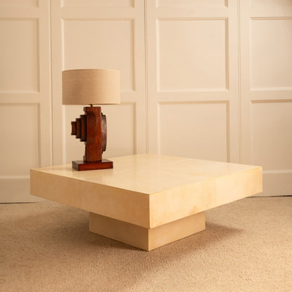 Sculptural Wooden Lamp, Italy 1960s Table Lamps