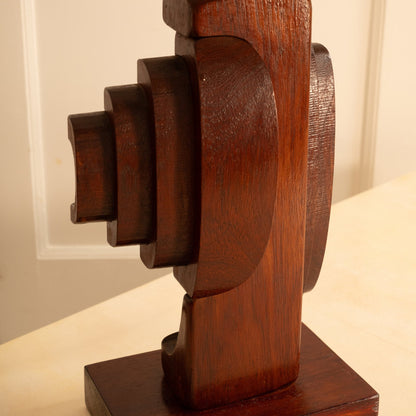 Sculptural Wooden Lamp, Italy 1960s Table Lamps