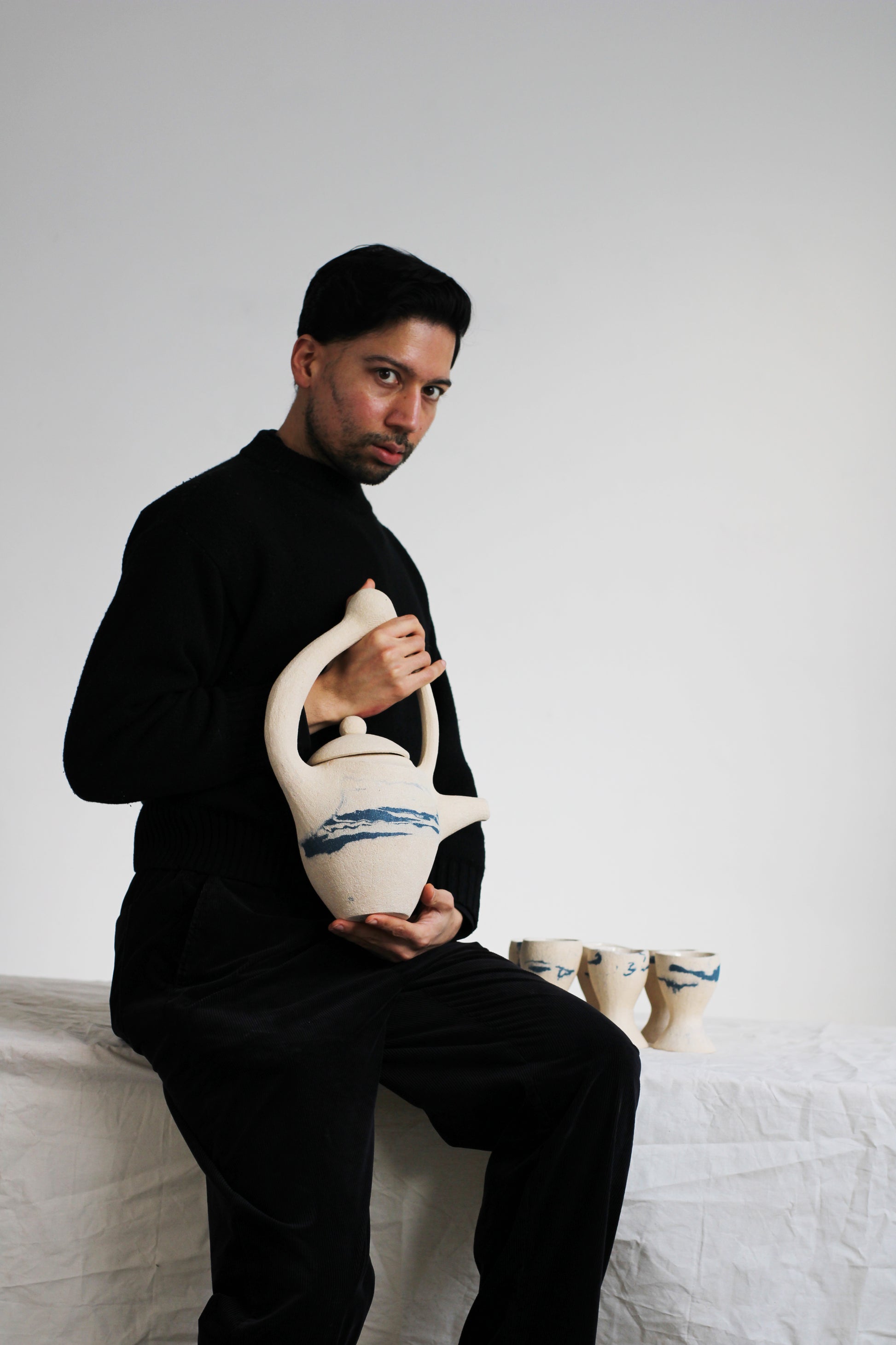 Sculptural Teapot Set (Via Nerikomi) I Sculptures