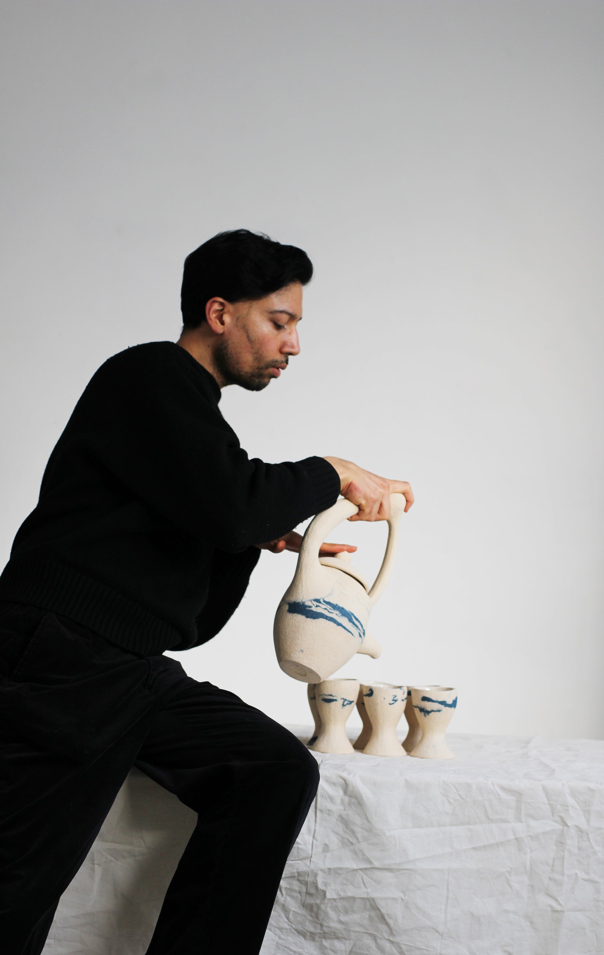 Sculptural Teapot Set (Via Nerikomi) I Sculptures