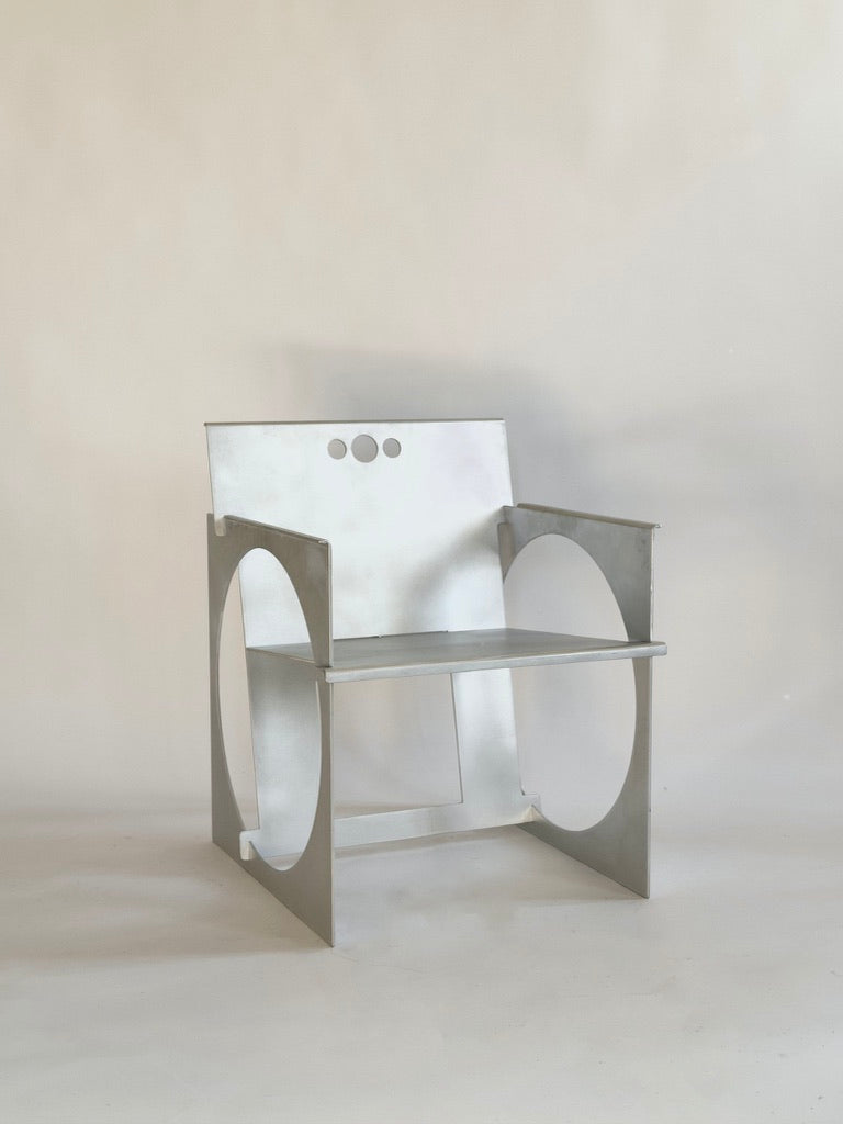 Sedia Tonda Alluminio Armchair