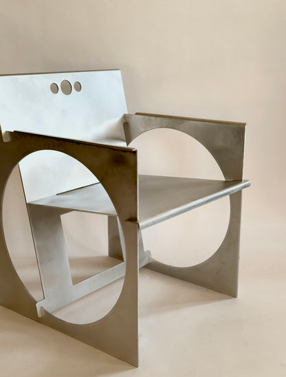 Sedia Tonda Alluminio Armchair