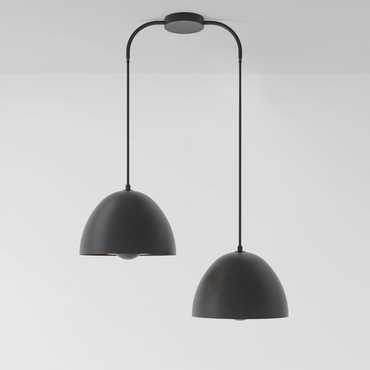 Seesa Offset 18 Pendant Light in Matte Black Pendant Lights